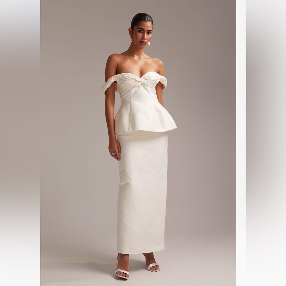 ASOS Elegant Off-Shoulder White Gown